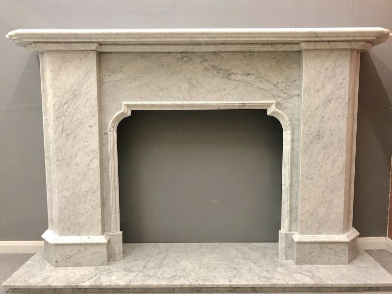 Italian Carrara Marble Fireplace - James Mitchell Marble